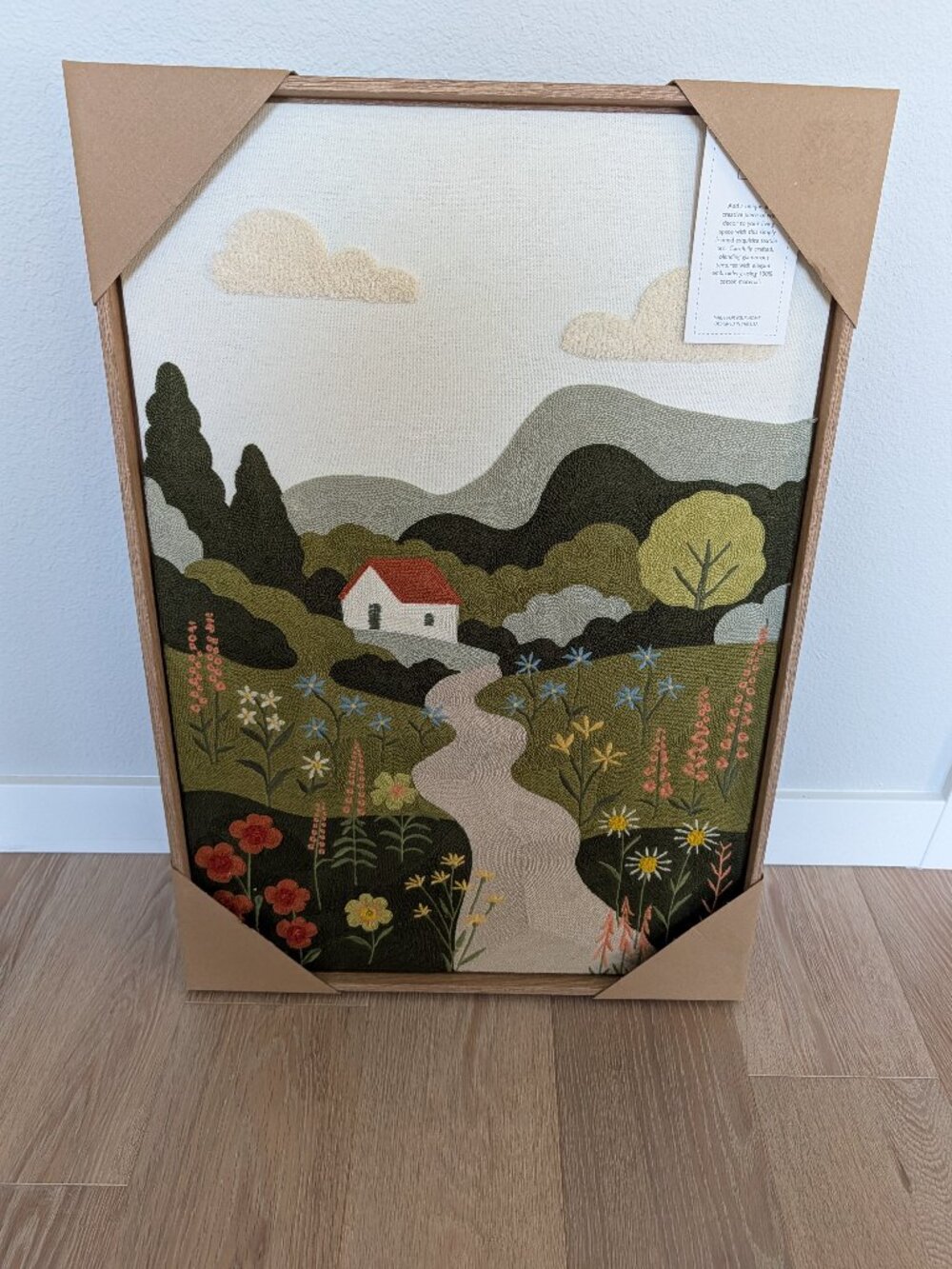 NWT BP Home Woven Artistry Textile Embroidered Wall Art ~18" x 26"
